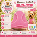 🌸🐶 Harnais Tee‑shirt Air Mesh Classic – Rose (Tailles XS • M • XL)