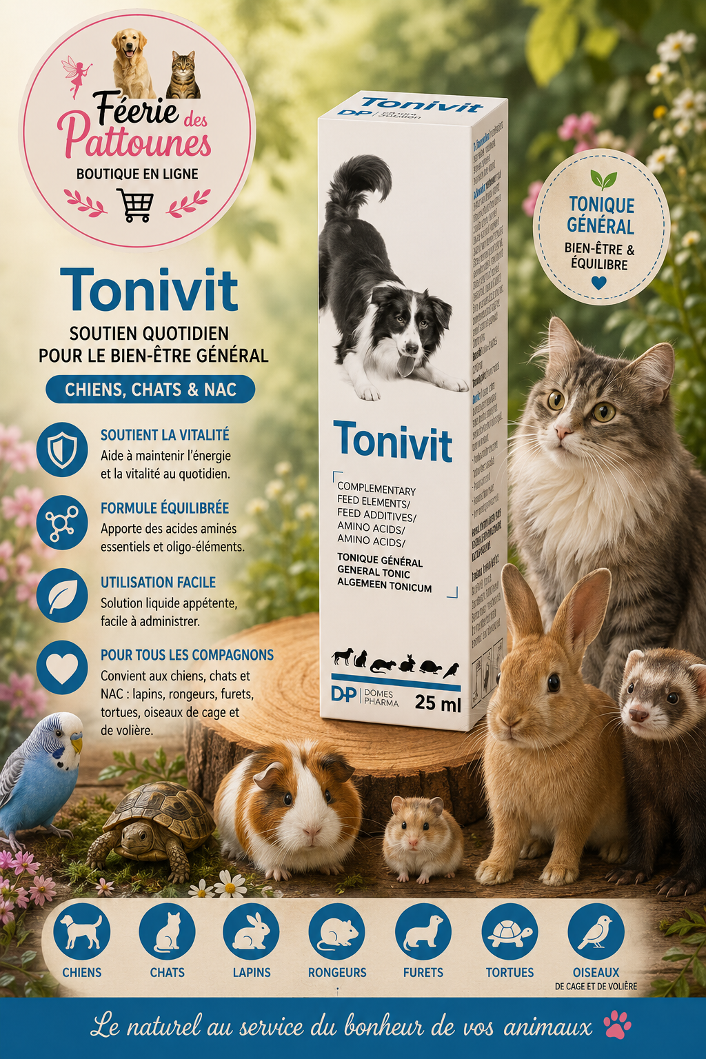 💧🐾 Domes Pharma Tonivit – Solution Buvable – 25 ml