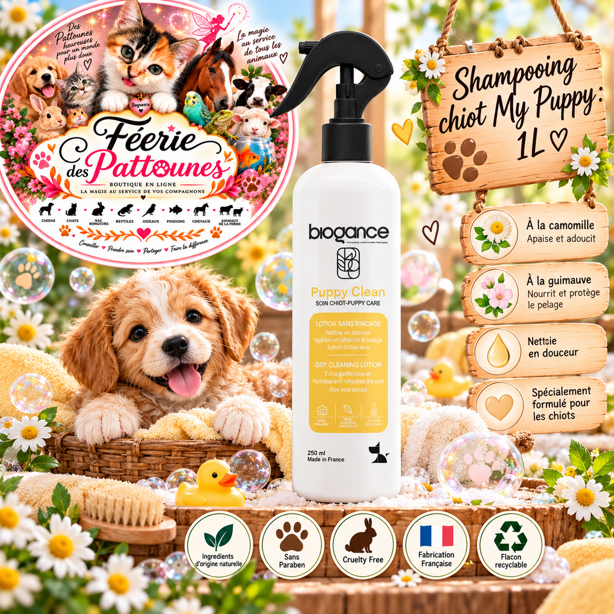 🍼🐶 Shampooing Chiot My Puppy Biogance – 1 L