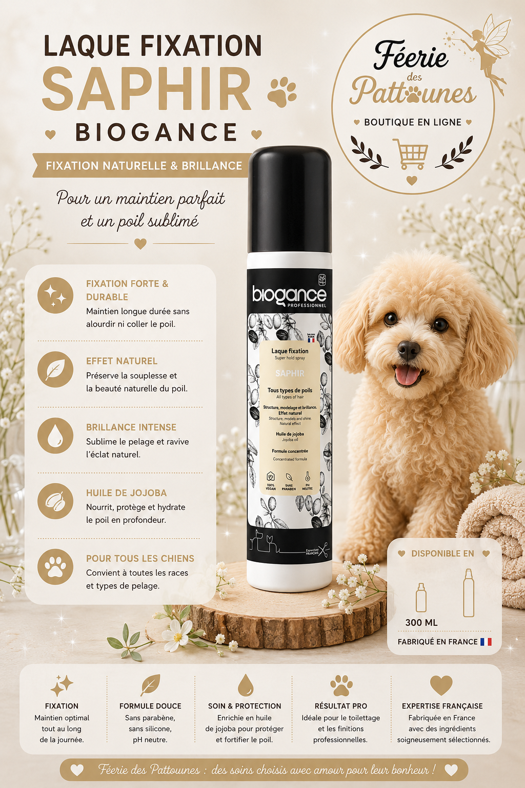💎✨ Saphir Laque Fixation – Biogance (300 ml)