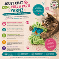 🧶 KONG® Pull‑A‑Partz Yarnz – Pelote + Souris Intérieure & Herbe à Chat