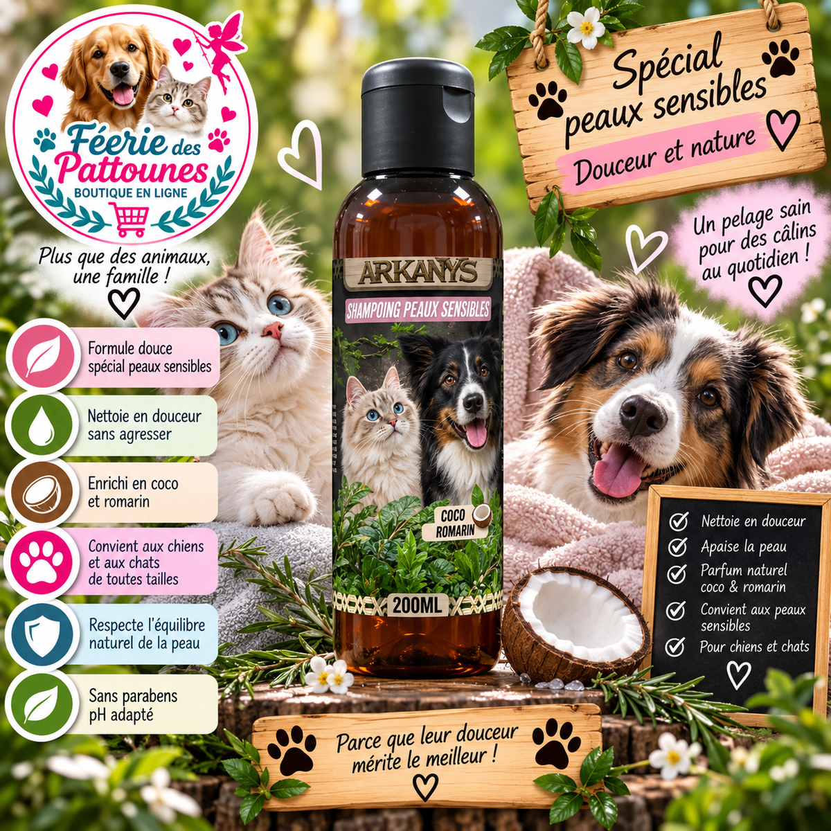 🌿Shampoing Peaux Sensibles – 200 ml