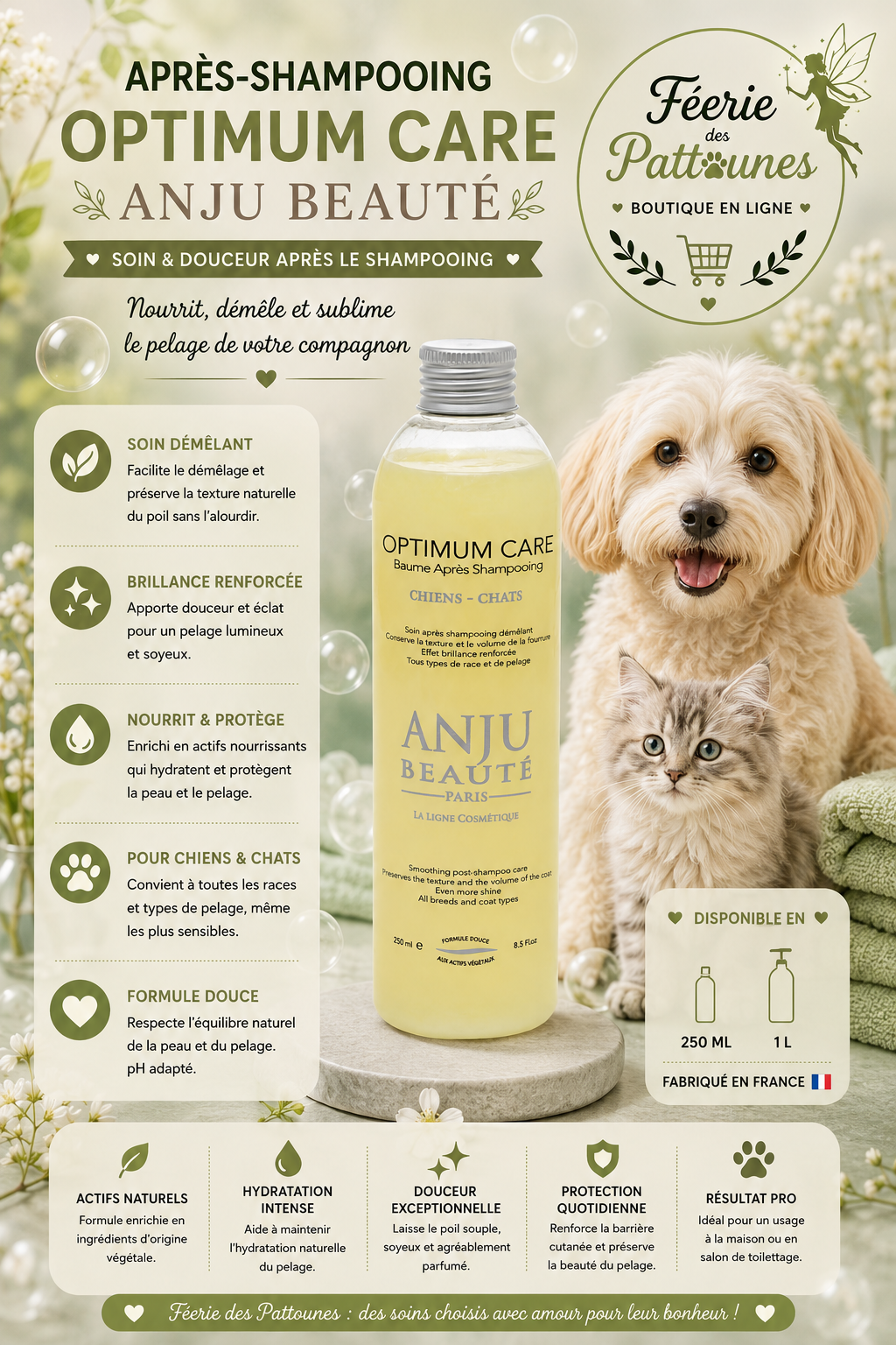 ✨🌀 Après‑Shampooing Optimum Care – Anju Beauté (250 ml • 1 L)