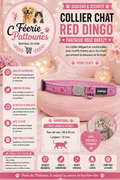 💗🐾 Collier Red Dingo Fantaisie – Rose Breezy (20 à 32 cm × 12 mm)