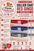 ⭐🐾 Collier Red Dingo Fantaisie – Étoiles (20 à 32 cm × 12 mm)