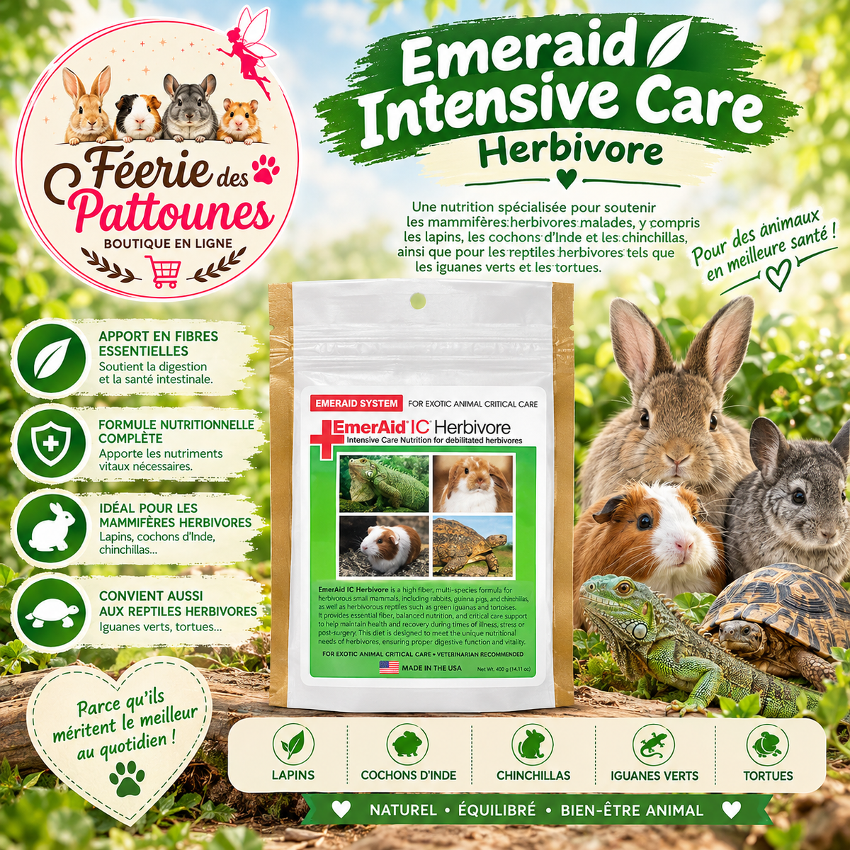 🌿🩺 EmerAid Intensive Care Herbivore – 400 g