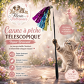 🐾 Canne à Pêche Télescopique – Papier Bruissant & Jeu Dynamique (180 cm)