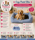 💙🐾 Sofa Cozy Pastel – Bleu (62 × 50 × 17 cm)