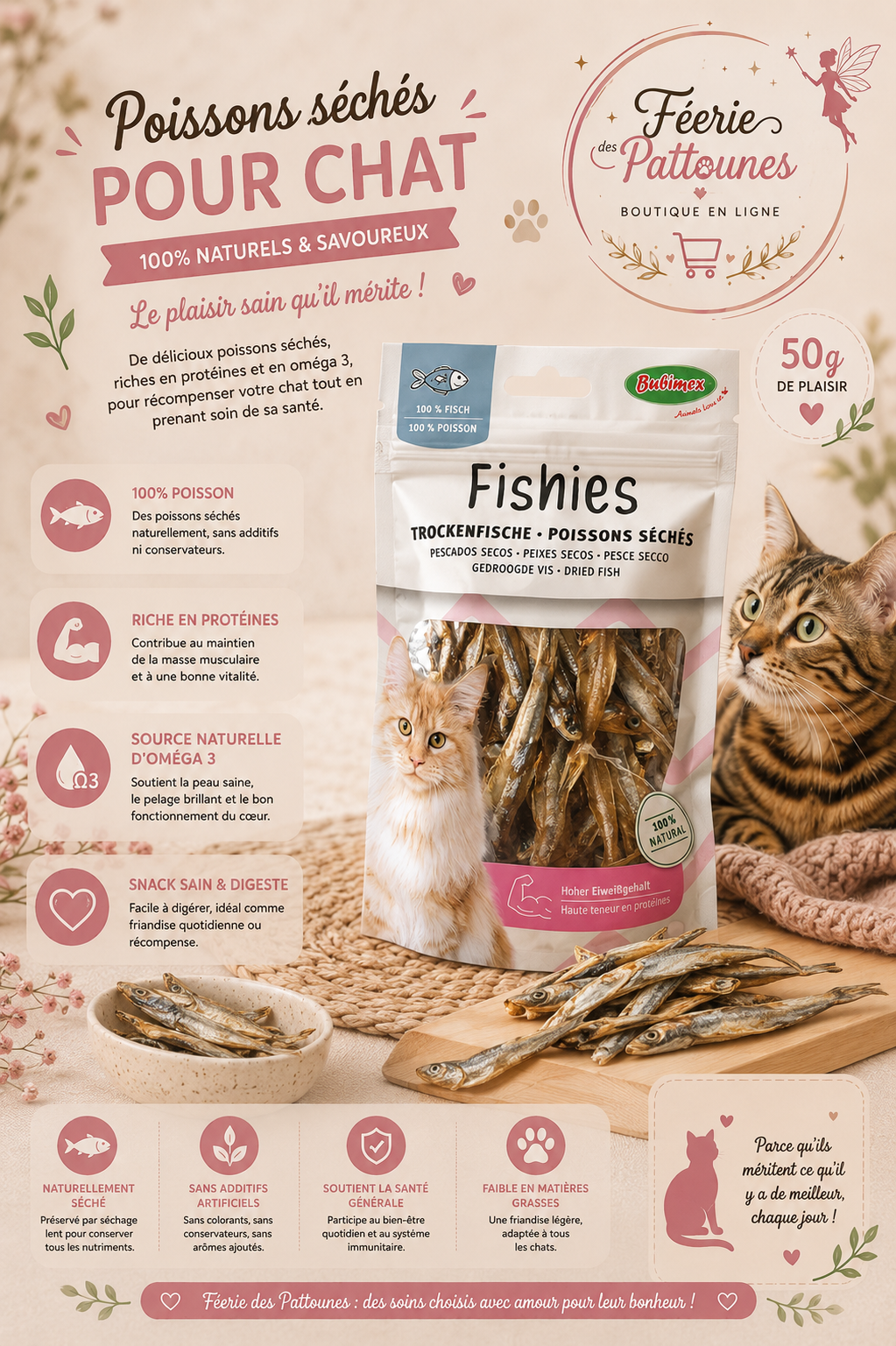 🐟 Poissons Séchés Fishies  (50 g)