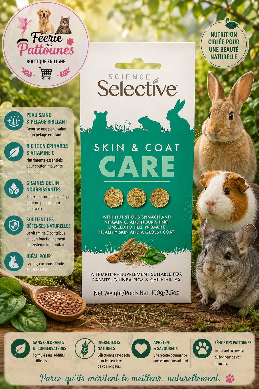 🐹✨ Selective Skin & Coat Care Rongeurs – 100 g