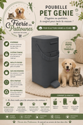 🗑️ Poubelle Pet Genie® – Gestion des Déjections Canines & Félines (Recharge 2 mois)