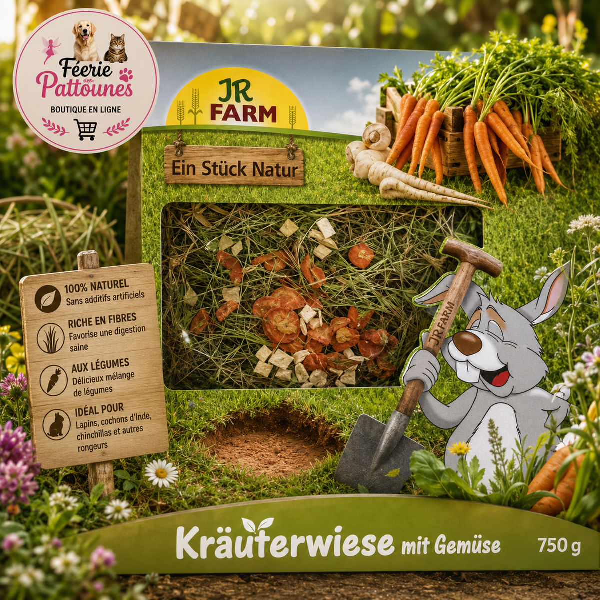 🌾🥕 Herbes de Prairie aux Légumes – 750 g