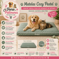 💚🐾 Matelas Cozy Pastel – Vert (86 × 63 × 12 cm)