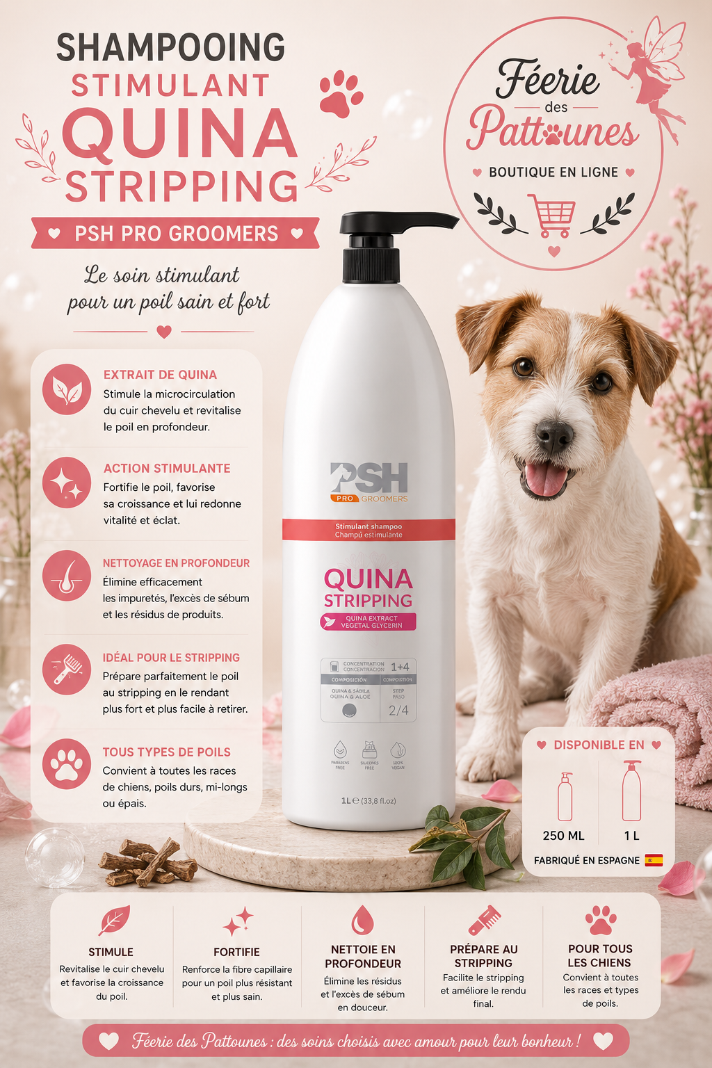 💪🌿 Shampooing Stimulant “Quina Stripping” – PSH (1 L)