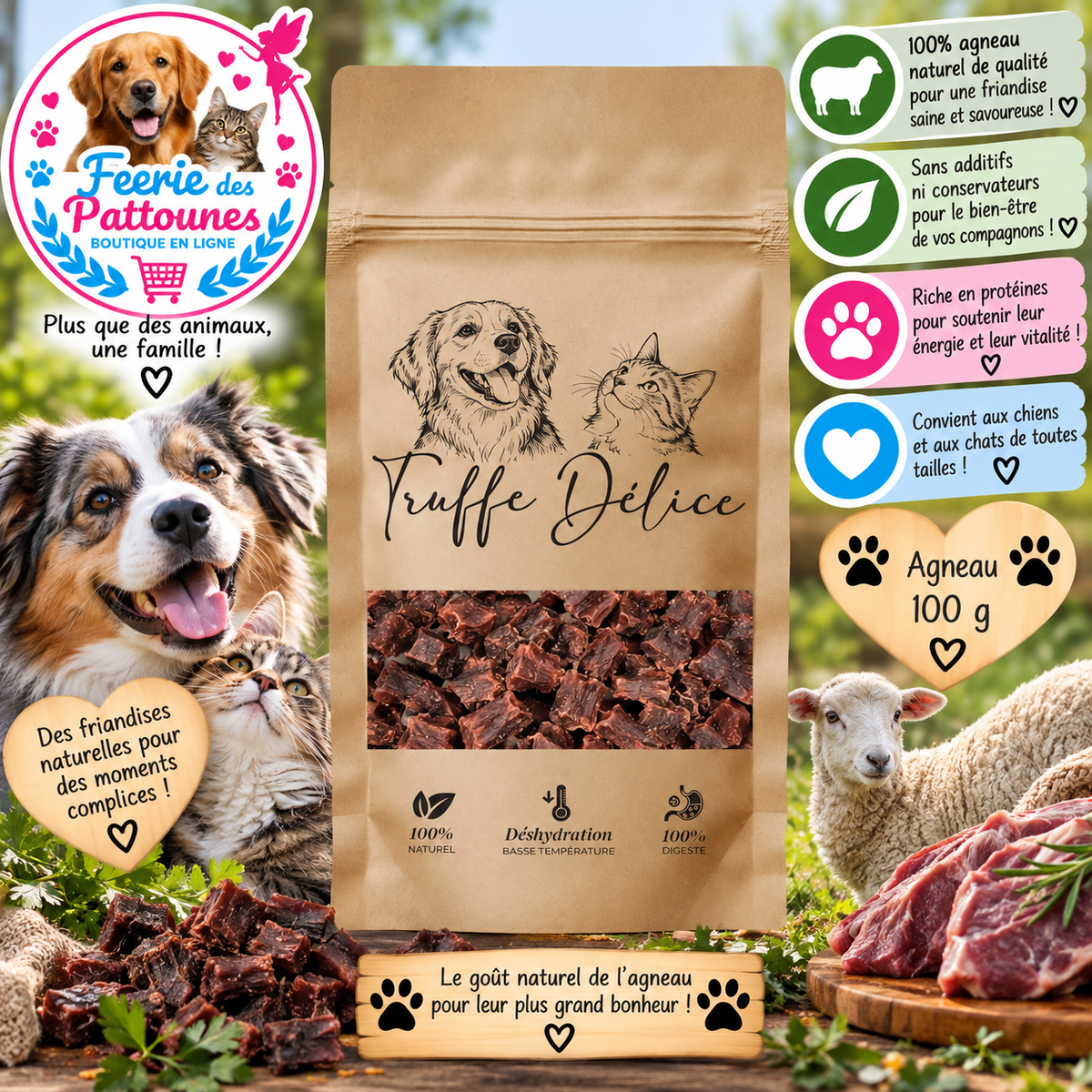 🐑✨ Friandises Agneau – 100 % Naturelles