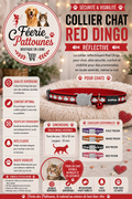 ✨🐾 Collier Red Dingo Réflective – Pour Chat (20 à 32 cm × 12 mm)