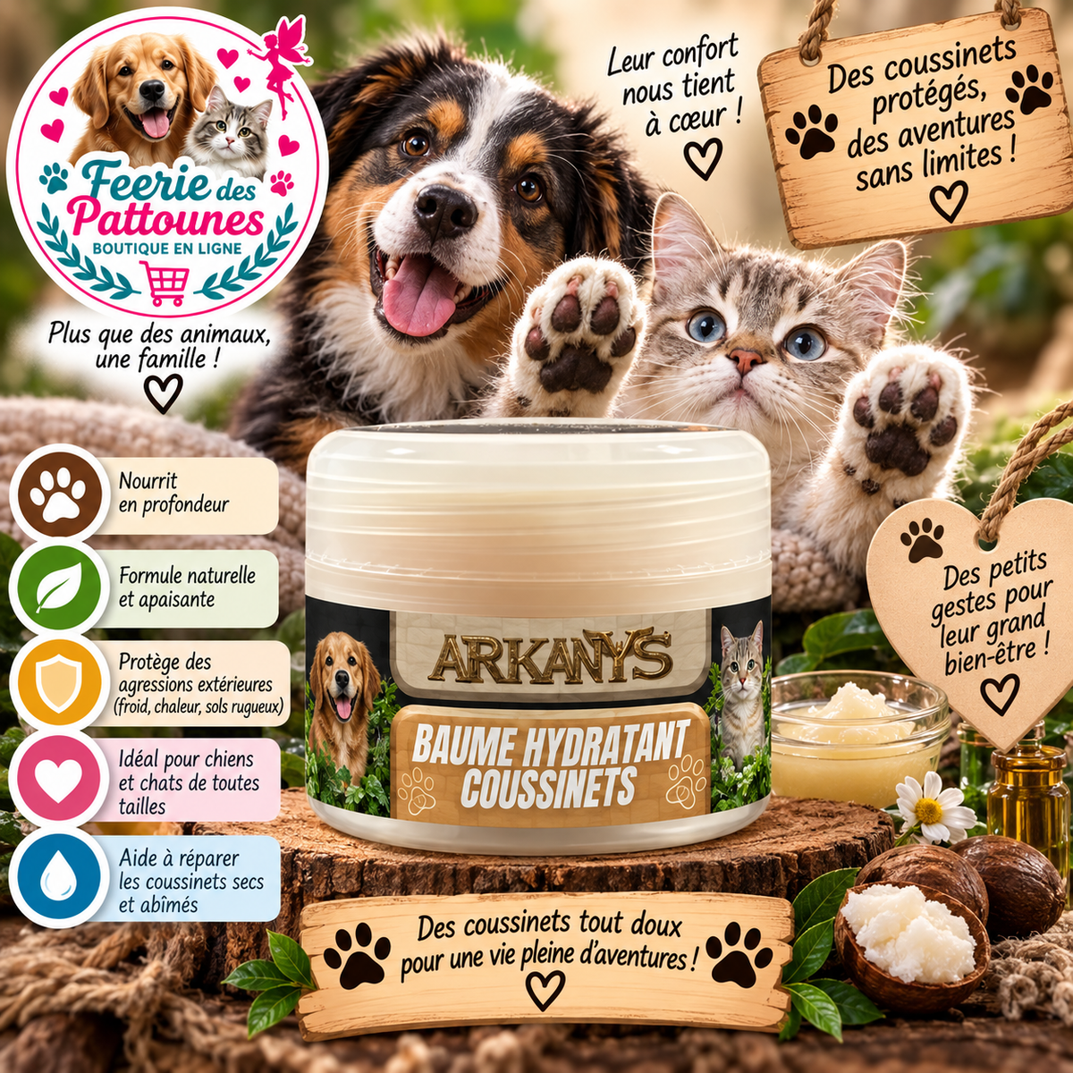 🐾🧴 Baume Hydratant Coussinets – 100 g