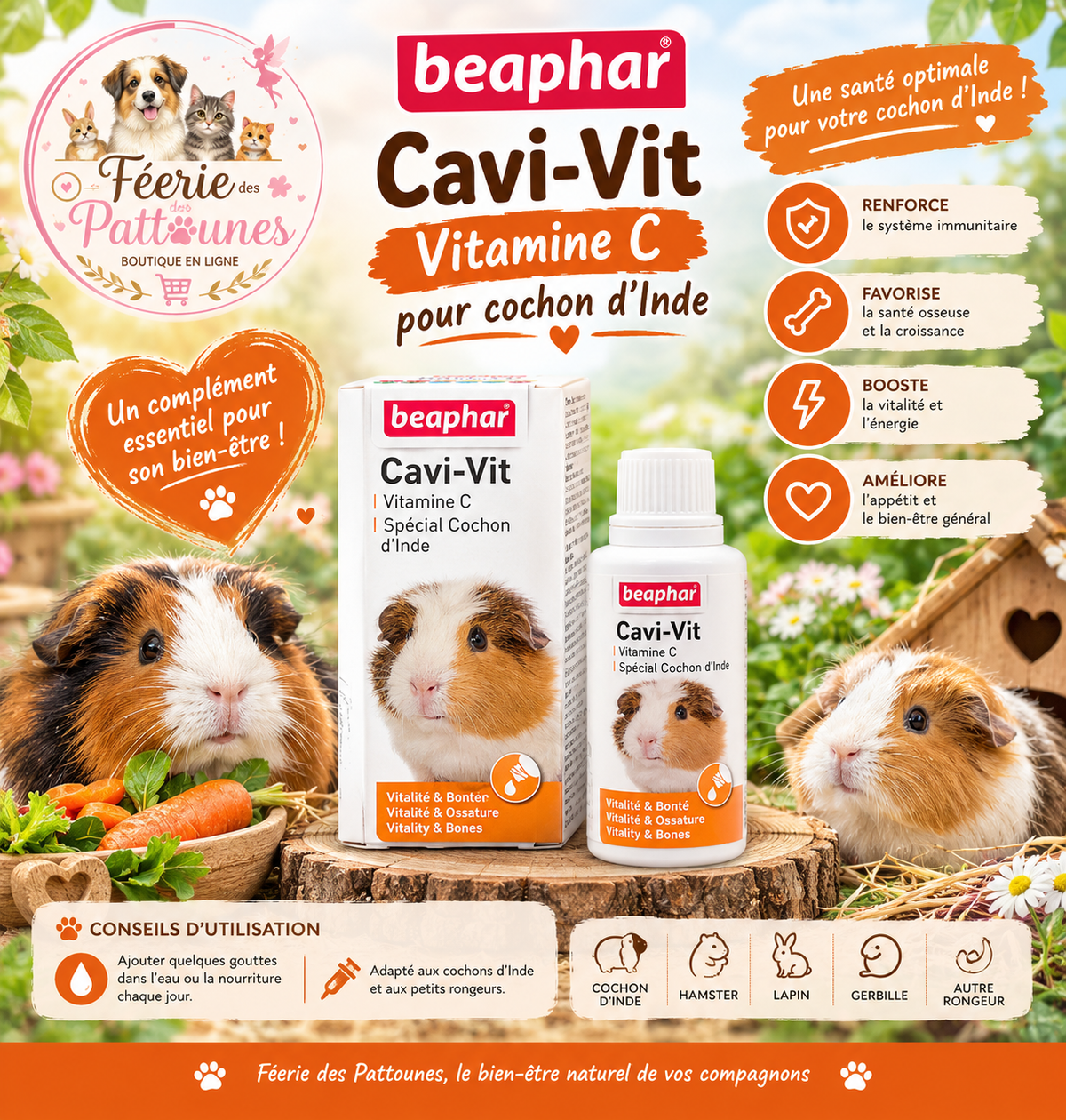 🍊🐹 CAVI‑VIT – Vitamine C Rongeurs – 100 ml