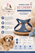 🍒👖🐶 Harnais So Cherry – Denim (Tailles XS • S)