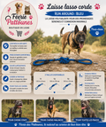 🔵🐾 Laisse Lasso Corde Run Around – Bleu (T1 • T2 • T3)