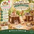 🏰🐹 Kerbl – Château pour Hamster avec Tunnel Nature (40 × 12 × 10 cm)