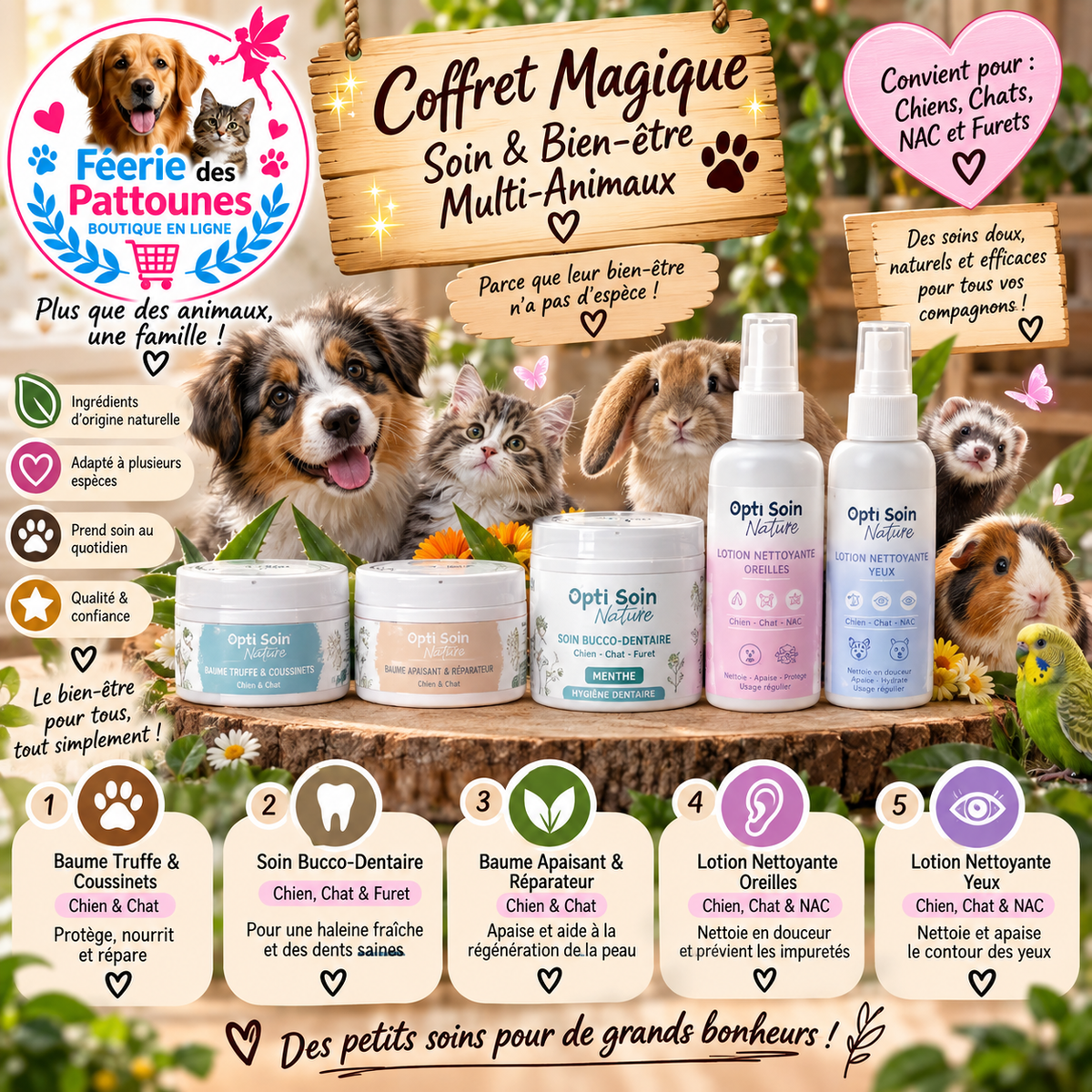 ✨🐾 Coffret Magique – Soin & Bien‑être Multi‑Animaux