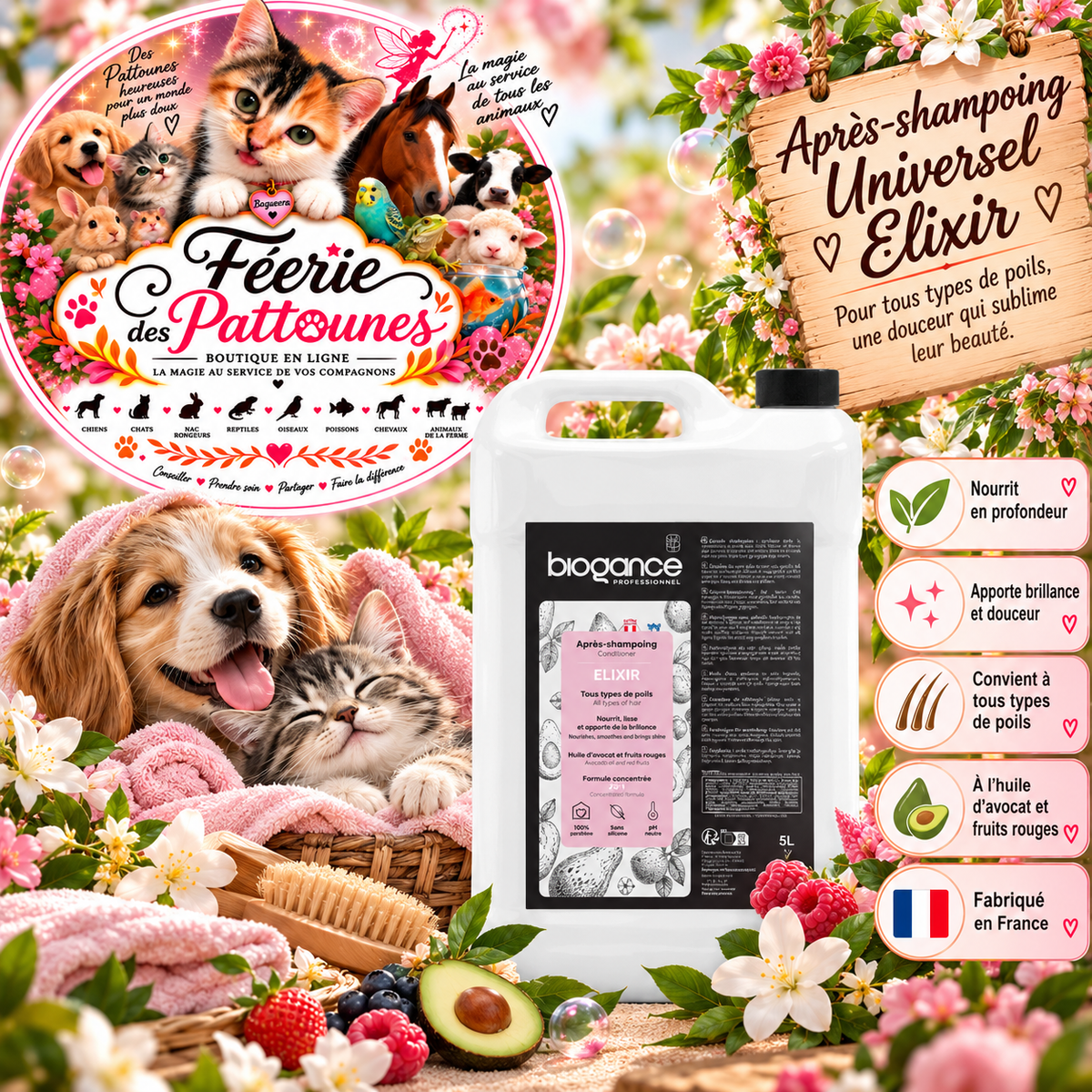 🥑🥥 Après-Shampooing Universel Elixir Biogance – 5 L