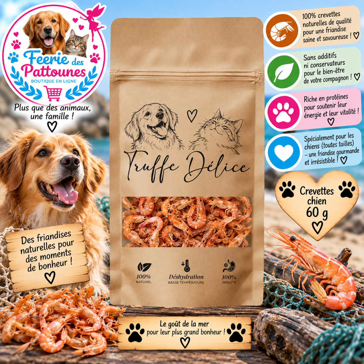 🦐✨ Friandises Crevettes – 100 % Naturelles