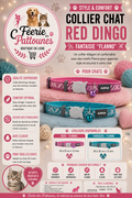🎀🐾 Collier Red Dingo Fantaisie – Flanno (20 à 32 cm × 12 mm)
