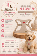 🤍💛🐶 Harnais In Love – Beige (Tailles XS • S)
