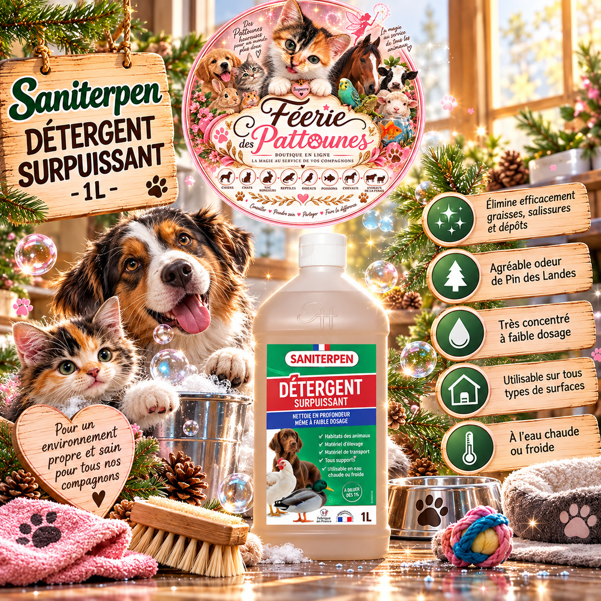 🧼🐾 Saniterpen Détergent Surpuissant – 1 L31