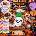 💀🪢 Peluche Tête de Mort avec Corde – 25 cm