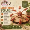 🐙 Jouet Corde Poulpe pour Chien – 8 Lanières & Balle Centrale