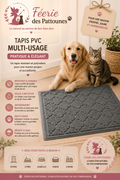 🪟 Tapis PVC Multi‑usage Gris – Antidérapant & Polyvalent (90 × 60 cm)