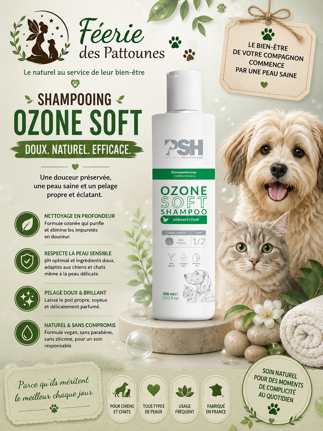 Ozone Soft – Shampooing Dermatologique Peaux Sensibles (1 L)