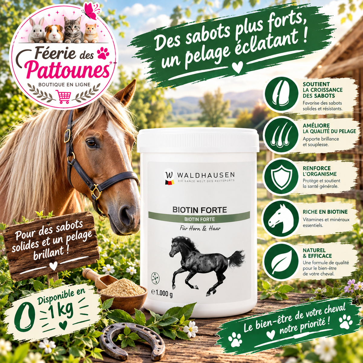 🐴✨ Waldhausen – Biotin Forte Cheval (1 kg)