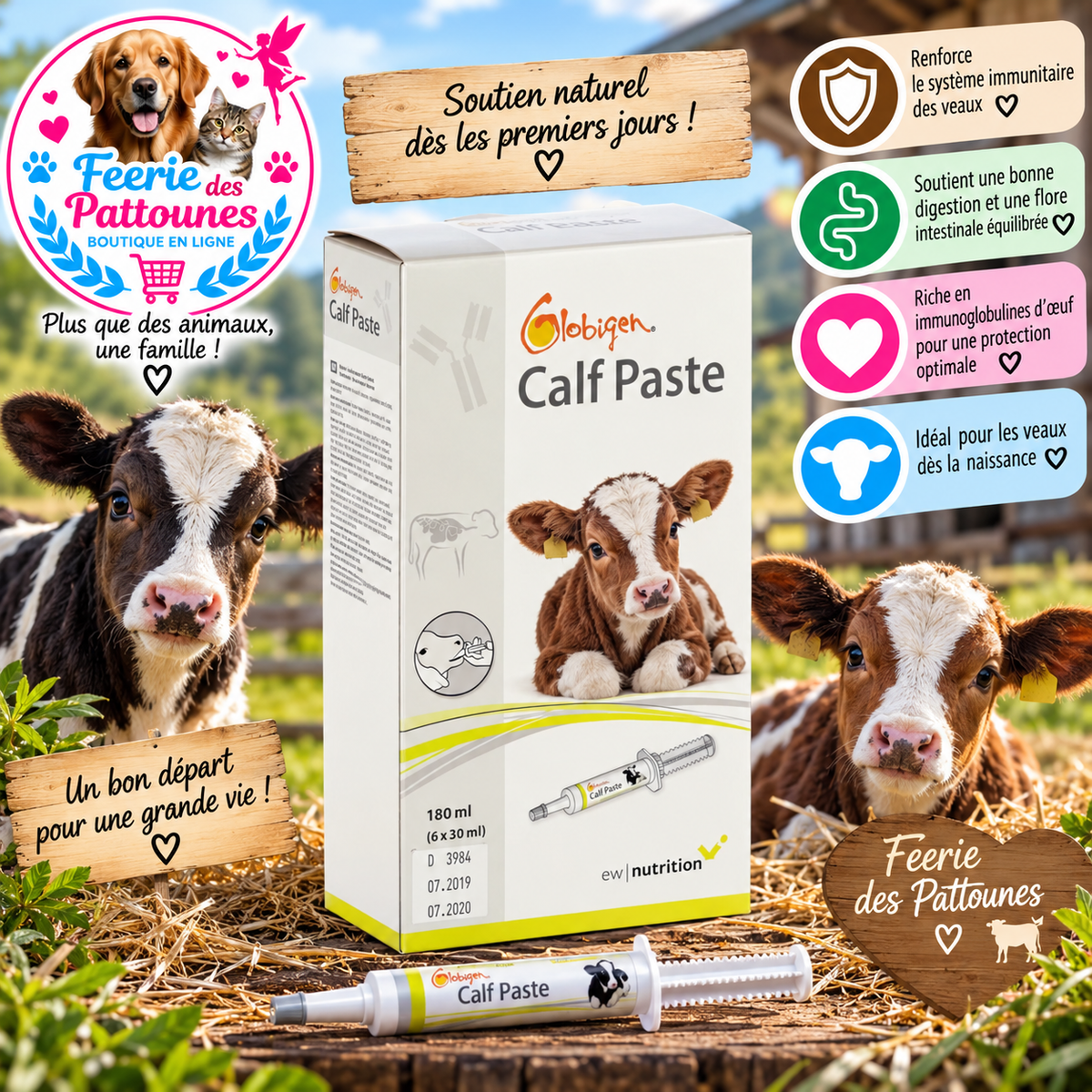 🍼💪 Globigen Calf Paste – Immunoglobulines d’Œuf pour Veaux