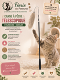 🪶 Canne à Pêche Télescopique – Fourrure & Grelot – Jeu Dynamique (180 cm)