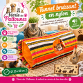 🎪🐾 Kerbl – Tunnel Bruissant en Nylon pour Rongeurs & Chats (Ø 25 × 60 cm)