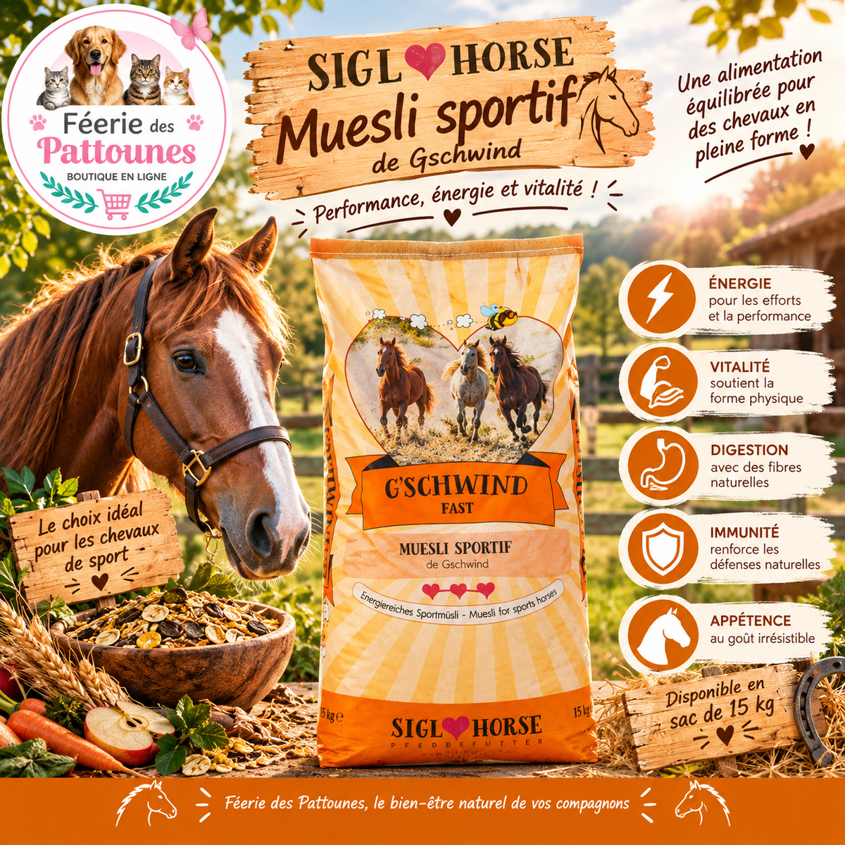 ⚡🐴 Siglhorse – Muesli Sportif Gschwind (15 kg)