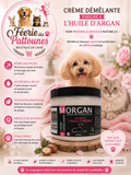 ✨🐶 Crème Démêlante à l’Huile d’Argan – Morgan (250 ml • 1 L)