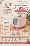 🐱 Maison de Toilette “Oscar” Savic – Spacieuse & Anti‑Odeurs (50 × 37 × 39 cm)