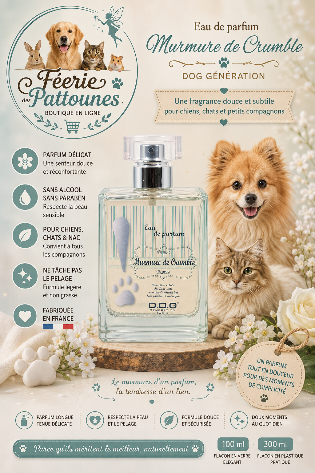 🍇✨ Parfum Murmure de Crumble – Dog Génération (100 ml • 300 ml)