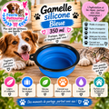 🔵🐾 Gamelle en Silicone Pliable – Bleue (350 ml)