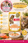 🐱🍗🐟 Sachet Fraîcheur – Poulet & Saumon en Sauce – 80 g (x24)