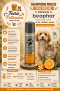✨🐶 Shampooing Mousse Sans Rinçage Premium – Beaphar (250 ml)