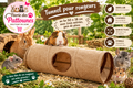 🌾🐇 Tunnel pour Rongeurs en Lin – 50 × 18 cm, 3 Entrées
