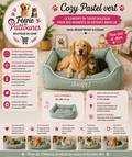 💚🐾 Sofa Cozy Pastel – Vert (62 × 50 × 17 cm)