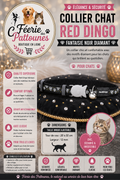 🖤💎🐾 Collier Red Dingo Fantaisie – Noir Diamant (20 à 32 cm × 12 mm)