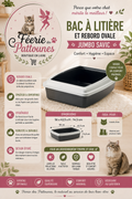 🐾 Bac à Litière avec Rebord Ovale Jumbo Savic – 56 × 43,5 × 14,5 cm